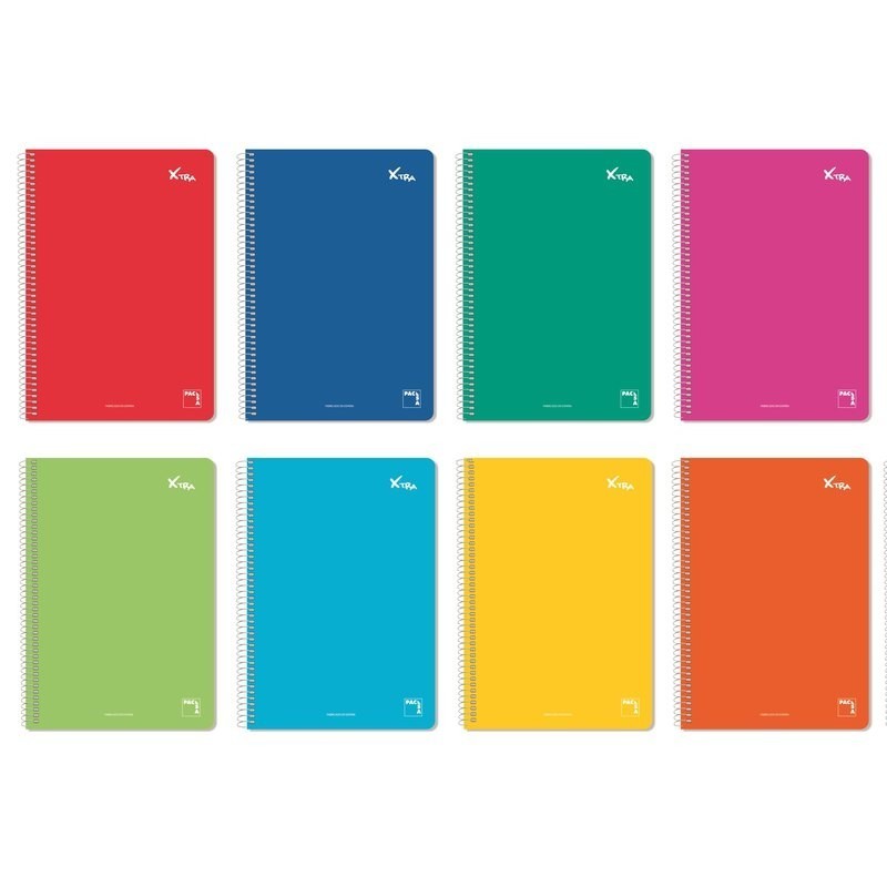 CUADERNO ESPIRAL TAPA DURA 80 HOJAS PACSA XTRA FOLIO PAUTADO 2,5MM