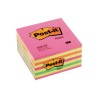 CUBO DE NOTAS ADHESIVAS POST-IT NEON ROSA-AMARILLO