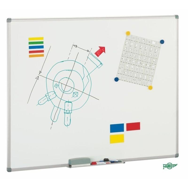 PIZARRA BLANCA MATE ACERO VITRIFICADO. 122X200 CM.