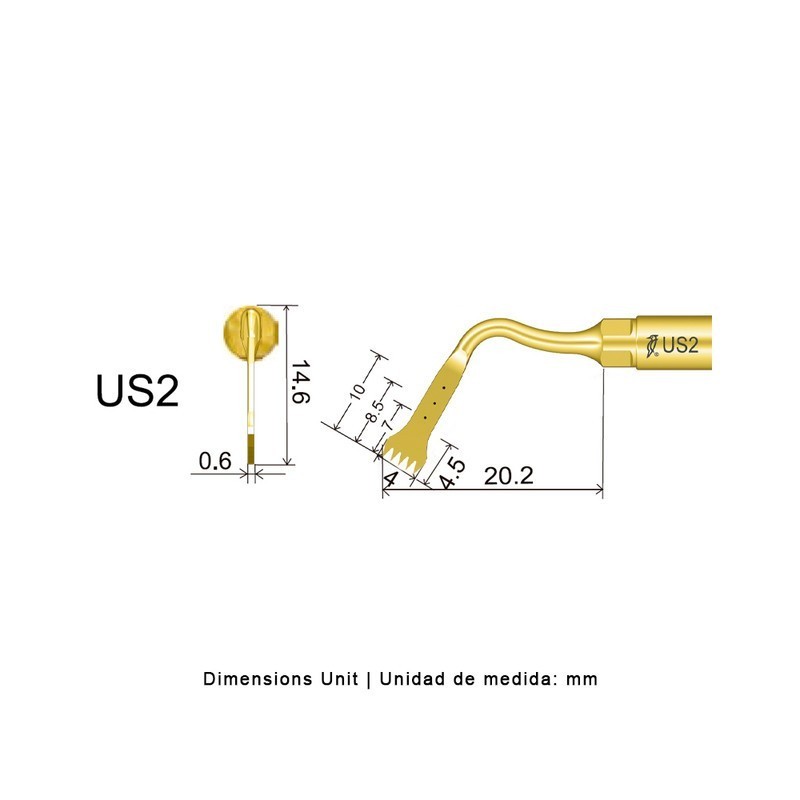 Punta cirugía Woodpecker US2 para Mectron